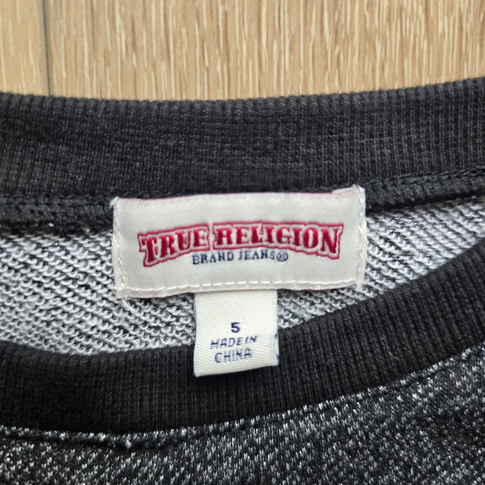True Religion girls size 5, black Shimmery Glitter Set Joggers Ruffle Shoulder